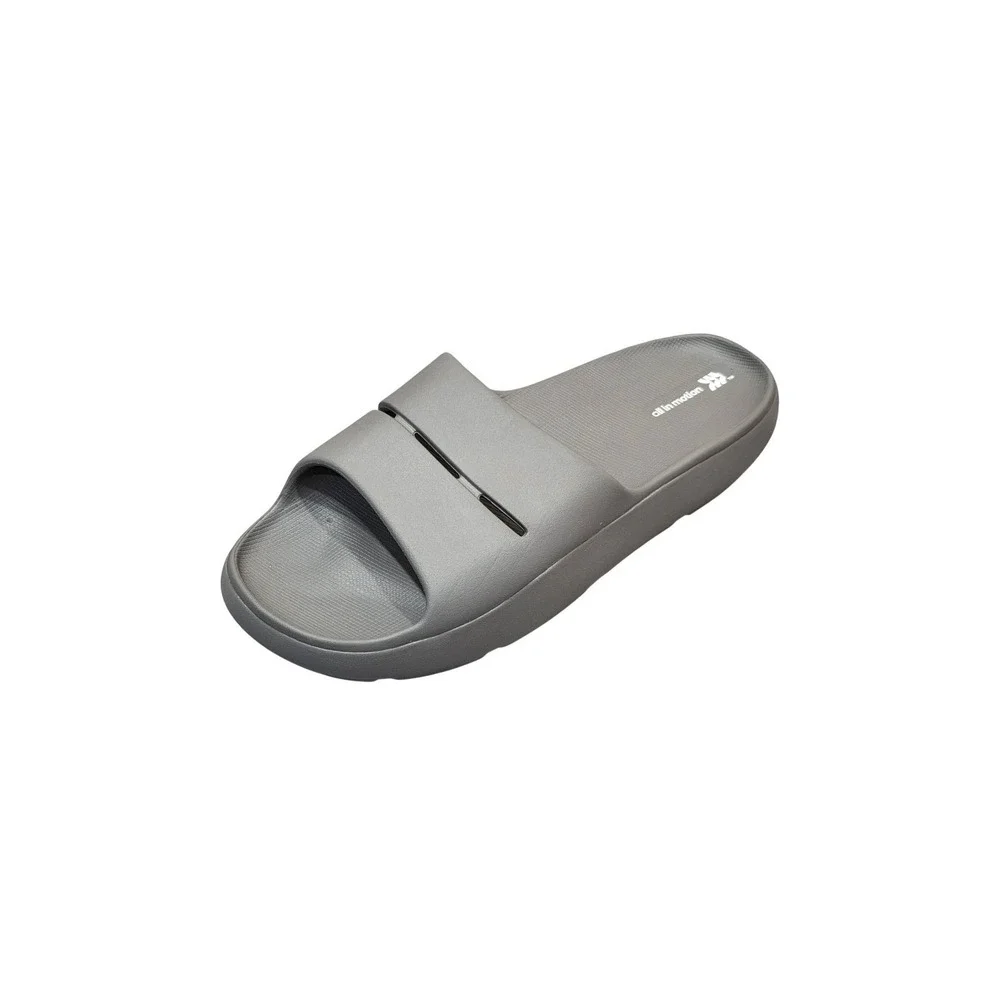 All in Motion Mens Archie Recovery Slide Sandals Gray Contoured Footbed Slip‎ On